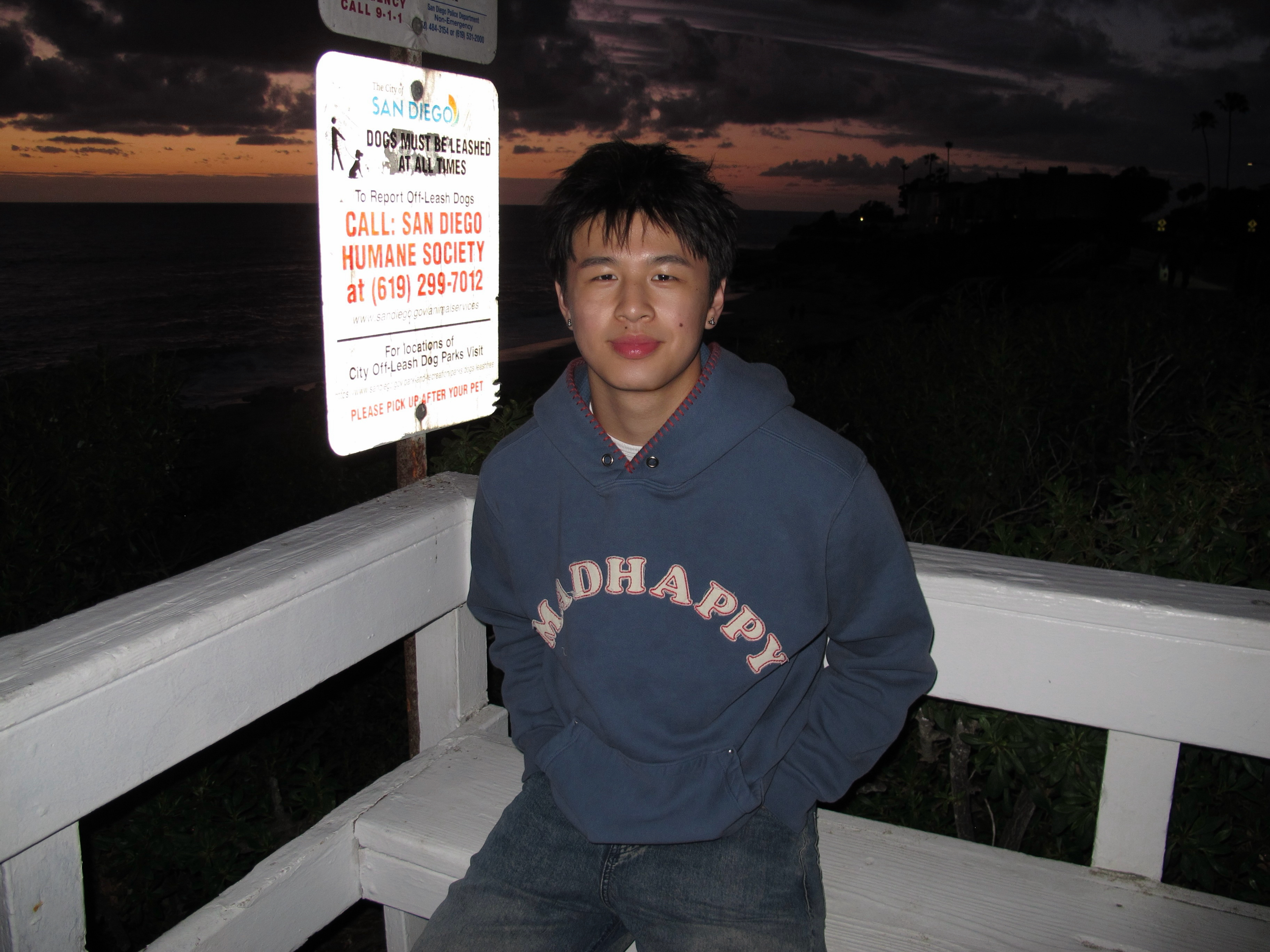 Max Shen at dusk by the ocean